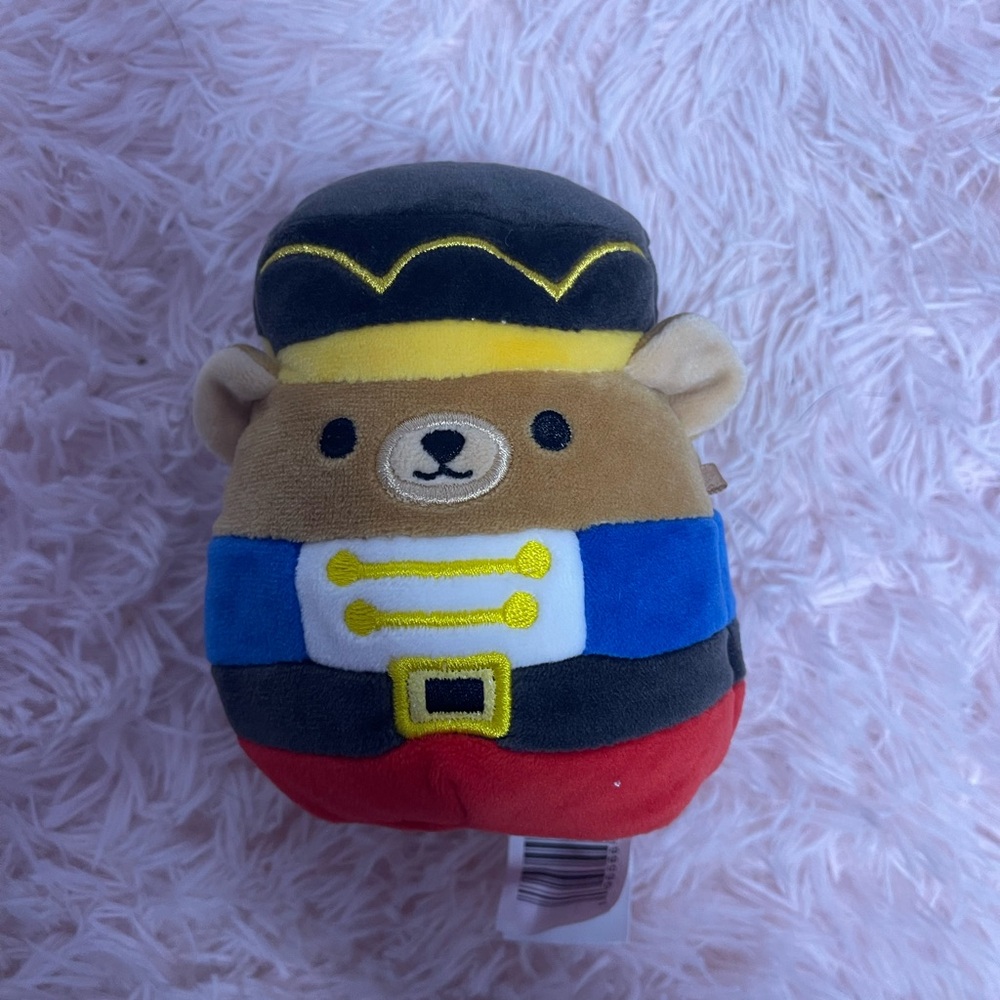 Squishmellow Plush Bear Toy in Red, Blue, and Yellow NWOT - Picture 1 of 4